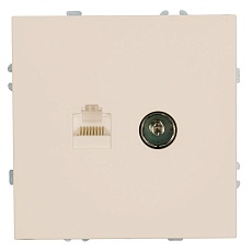 Розетка TV + компьютерная RJ-45 (механизм), Stekker Эмили, RST00-5106-08, кашемир, soft touch 49898