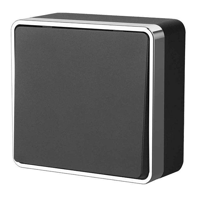 Выключатель одноклавишный Werkel Gallant черный/хром W5012035 4690389164101 Фото № 1