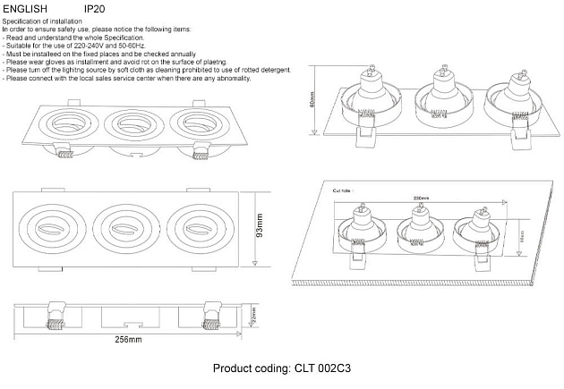Встраиваемый светильник Crystal Lux CLT 002C3 WH Фото № 2