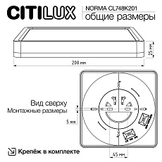 Потолочный светодиодный светильник Citilux Norma CL748K201 2