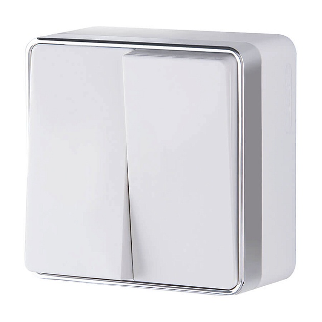 Выключатель двухклавишный Werkel Gallant белый W5020001 4690389164118 Фото № 1