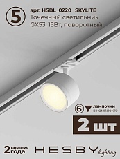 Накладная однофазная трековая система Hesby Lighting Skylite №14 со светильниками HSBL_kompl_S014_NI2W3K 1