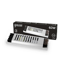 Блок питания Gauss 60W 12V IP20 ультратонкий 202001060 2