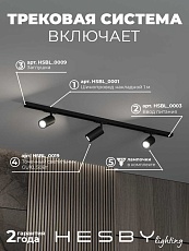 Накладная однофазная трековая система Hesby Lighting Skylite №3 со светильниками HSBL_kompl_S003_NI1B3K 5