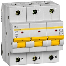 Автоматический выключатель ВА47-100МА без теплового расцепителя 3P 80А 10кА D IEK MVA43-3-080-D