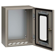 Корпус металлический ЩМП-1-0 (395х310х220мм) У2 IP54 прозрачная дверь IEK YKM11-01-54-1