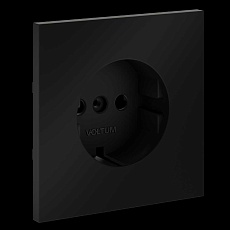 Накладка для розетки с заземлением S70 (черный матовый) Voltum VLS000608