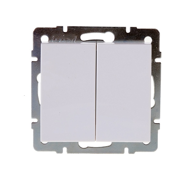 Выключатель двойной Lezard Rain белый 703-0288-101 Фото № 1