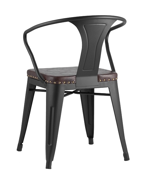 Барный стул Tolix Arms Soft с подлокотниками черный матовый LF718H MATTE BLACK 3474+PU7005 фото 4