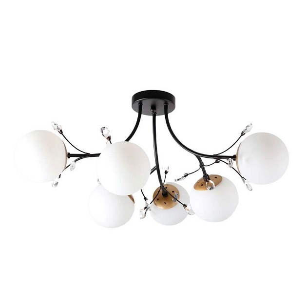 Потолочная люстра ЭкономСвет 51638/6BK+GD WT изображение 1 Потолочная люстра ЭкономСвет 51638/6BK+GD WT Фото № 1