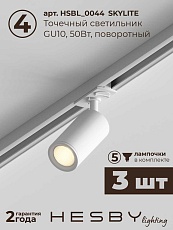 Встраиваемая однофазная трековая система Hesby Lighting Skylite №3 со светильниками HSBL_kompl_S003_VI1W3K 1
