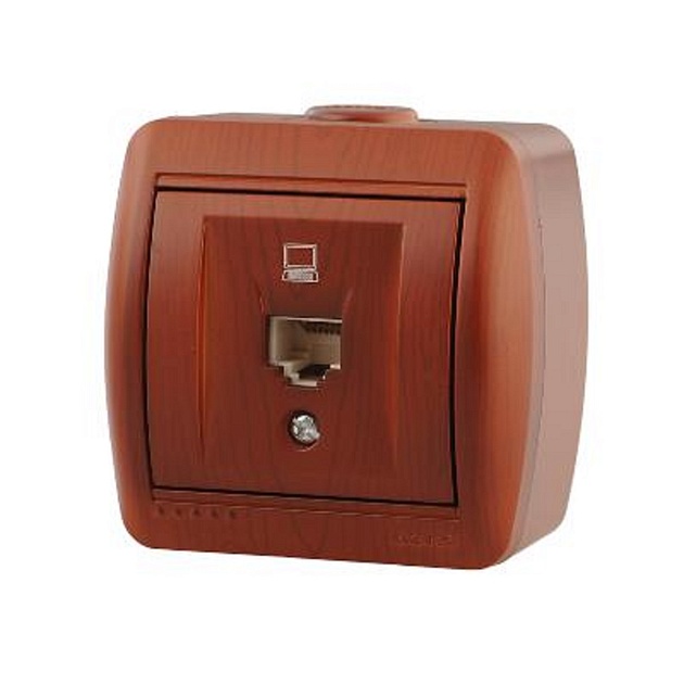 Розетка компьютерная Lezard Nata вишня 710-0600-139 Фото № 1