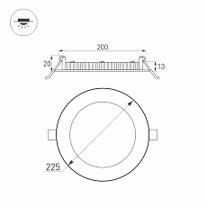 Встраиваемый светодиодный светильник Arlight DL-225M-21W Warm White 020119 4