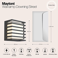 Уличный настенный светодиодный светильник Maytoni Downing Street O020WL-L10B4K 1