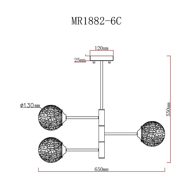 Потолочная люстра MyFar Camilla MR1882-6C изображение 2 Потолочная люстра MyFar Camilla MR1882-6C Фото № 2