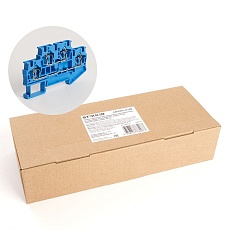 Зажим пружинный, 4-проводной проходной 2 уровня ЗНИ - 4.0 (JXB ST 4), синий Stekker 39974