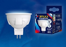 Лампа светодиодная Uniel GU5.3 6W 4000K матовая LED-JCDR 6W/NW/GU5.3/FR PLP01WH UL-00002422 1