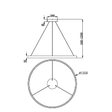 Подвесной светодиодный светильник Maytoni Rim MOD058PL-L54BK 1