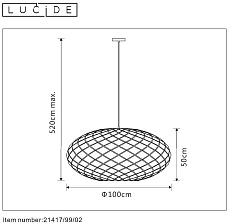 Подвесной светильник Lucide Wolfram 21417/99/30 2