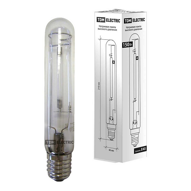 Лампа натриевая высокого давления TDM Electric E40 150W 2100K прозрачная SQ0325-0003 фото 
