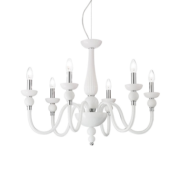 Подвесная люстра Ideal Lux Doge SP6 Bianco 113678 изображение 1 Подвесная люстра Ideal Lux Doge SP6 Bianco 113678 Фото № 1