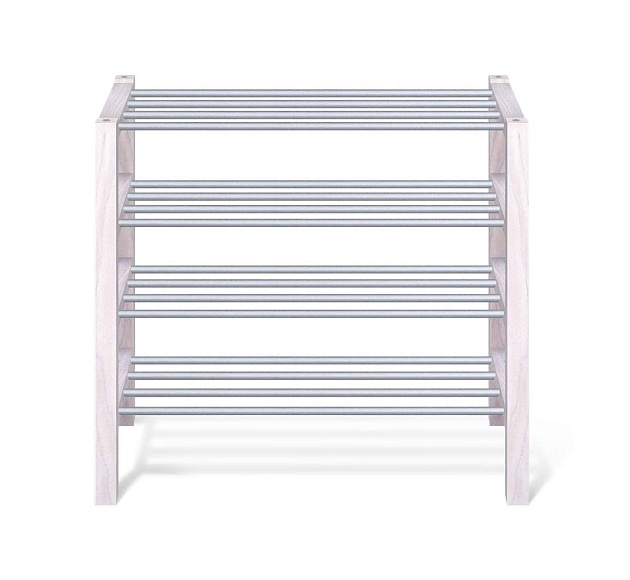 Обувница Sheffilton Альберо SHT-SR9-4 беленый/алюм.металлик 2956816801 Фото № 3