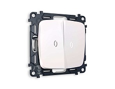 Комплект механизма 2-кл выключателя AMBRELLA VOLT с подсветкой 5600K OMEGA Жемчуг QUANT (OP2040, VM115, G14W) MO204015