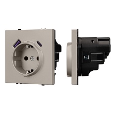 Механизм розетки с USB зарядкой SCT-NOBE-MUAC-SFPL-CA (230V, 16A) Arlight 059444