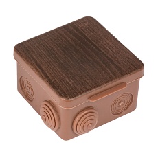 Коробка распаячная КМР-030-031 с крышкой (80х80х50) 7 мембранных вводов тёмное дерево IP54 EKF PROxima plc-kmr-030-031-t