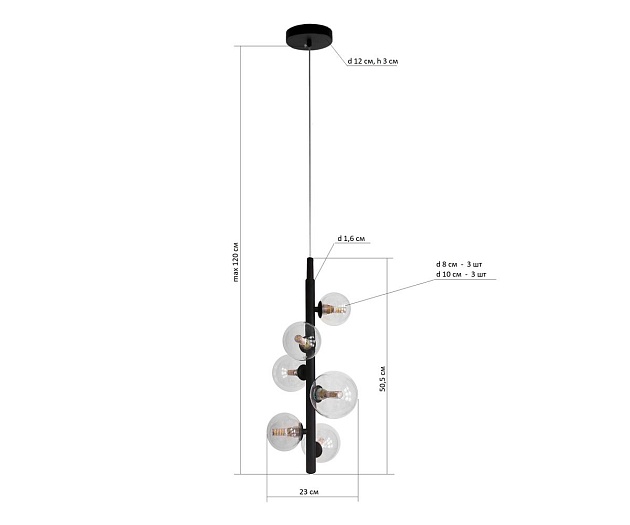Подвесная люстра Kink Light Иона 09408-6A,19 Фото № 3