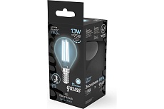 Лампа светодиодная филаментная Gauss E14 13W 4100K прозрачная 105801213 2