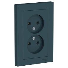 Розетка двойная 2К Systeme Electric AtlasDesign 16A 250V изумруд ATN000820