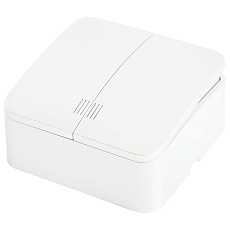 Выключатель двухклавишный Stekker белый MSW10-21-01 49290