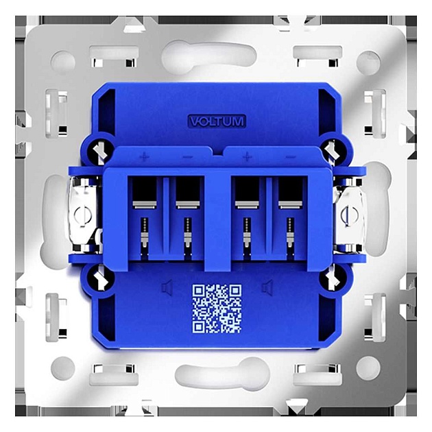 Розетка акустическая встраиваемая Voltum S70 4-местная, (белый глянцевый) VLS060301 Фото № 4