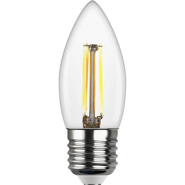 Лампа светодиодная филаментная REV С37 E27 7W DECO Premium нейтральный белый свет свеча 32489 8 фото 2