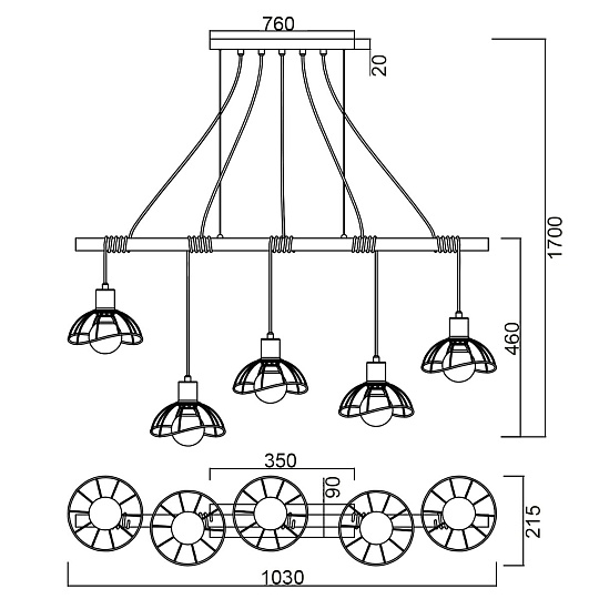 Подвесной светильник Vele Luce Formula VL6482P05 изображение 5 Подвесной светильник Vele Luce Formula VL6482P05 Фото № 5