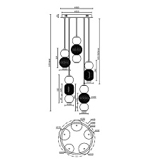 Подвесная светодиодная люстра Maytoni Drop MOD273PL-L80G3K 5