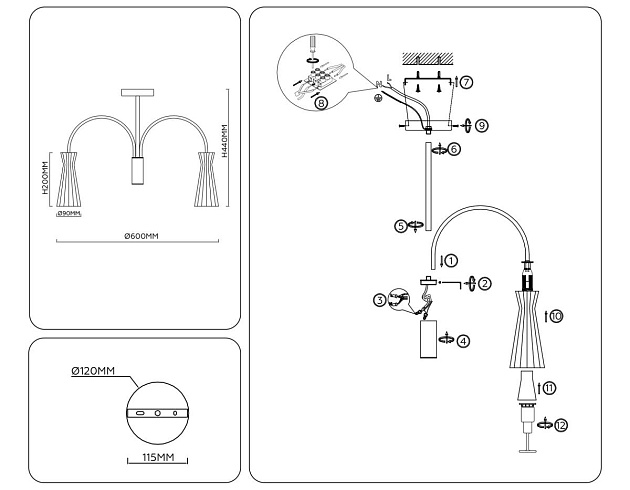 Люстра на штанге Ambrella light High light LH55651 Фото № 9