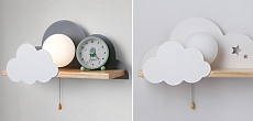 Настенный светильник с полкой Imperium Loft Серое Облако Wall Lamp Gray Cloud 156715-22 4