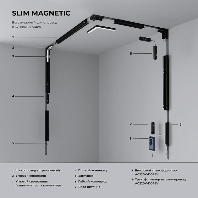Встраиваемый шинопровод Elektrostandard Slim Magnetic 85209/00 a067502 Фото № 3