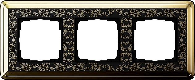 Рамка 3-постовая Gira ClassiX Art латунь/черный 0213672 фото 