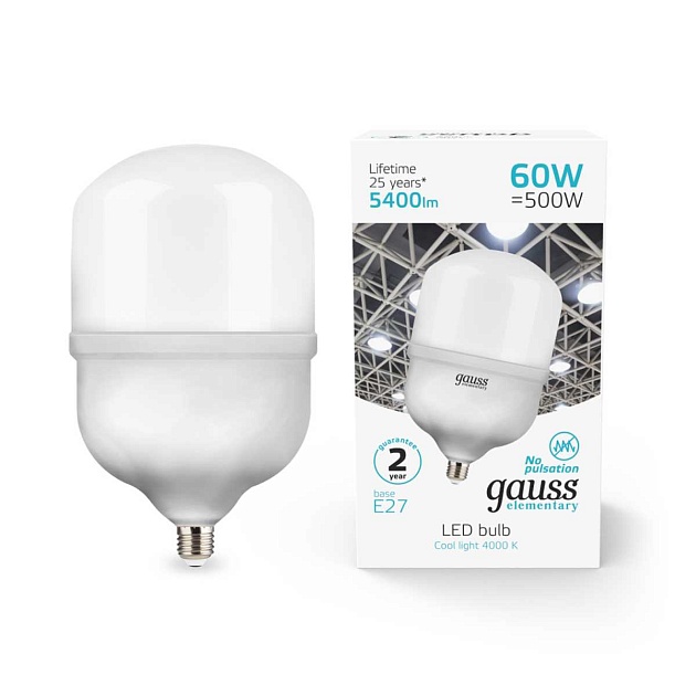 Лампа светодиодная Gauss E27 60W 4000K матовая 63226 Фото № 9