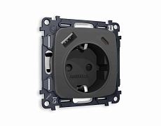 Комплект механизма электрической розетки AMBRELLA VOLT OMEGA Графит мягкое касание 2USB A+C 20W (быстрая зарядка) с/з QUANT (OP9100, VM160) MO910010