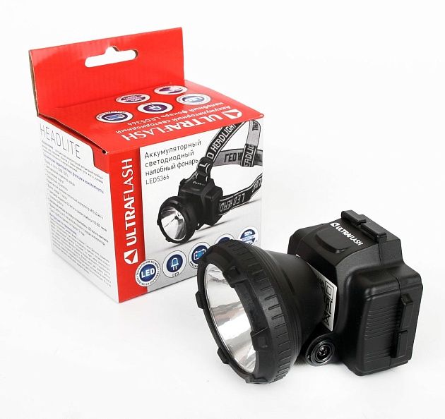 Налобный светодиодный фонарь Ultraflash Headlite аккумуляторный 65х55 18 лм LED5366 11649 фото 6