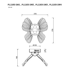 Настенный светильник Fluorite Borboleta Blue FL1103-1W2 3