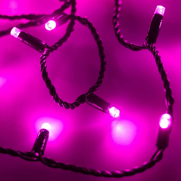 Уличная светодиодная гирлянда Ardecoled нить 230V розовый ARD-String-Classic-10000-Black-100Led-Std Pink 025806 фото 