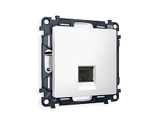 Комплект механизма компьютерной розетки AMBRELLA VOLT  ALFA Белый матовый RJ-45(8P8C) CAT6 с шторкой QUANT (AP1320, VM188) MA132010