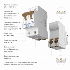Автоматический выключатель Werkel 2P 40A C 6kA W902P406 4690389192852 2