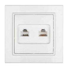 Минск Розетка RJ-45+Phone СП белая EKF Basic ERK00-135-10