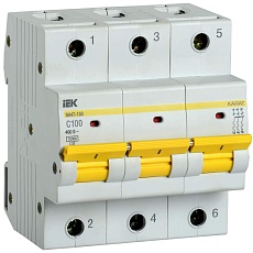 KARAT Автоматический выключатель ВА47-150 3P C 100А 15кА IEK MVA50-3-100-C